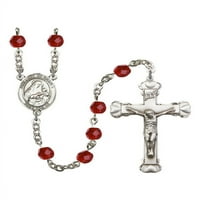 Дева Мария от грозде сребърни броеници юли червен огън полирани мъниста crucifi размер медал чар