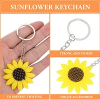 Слънчогледови ключодържатели Ключови ключове пръстени Флорални висулки Ключови декорация