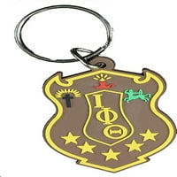 Key Chain Iota Phi Theta PVC Crest [Brown - 2.5 ]