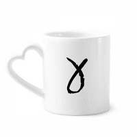 Гръцка азбука гама черна контурна халба кафе cerac съдове за напитки стъклена сърце чаша