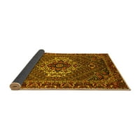 Ahgly Company Indoor Round Персийски жълти традиционни килими, 7 'кръг