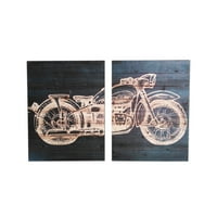 Motorcyle Diptych Печат върху арт за стена с дъска