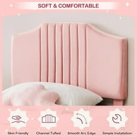 Скоро купувайте рамка с двойно легло с тапицерия, тапицирана платформа Velvet, за момче или момиче, розово сиво