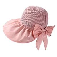 Дамски външна ежедневна декорация на лък голям дизайн на главата Sun Hat Sun Hats Pink