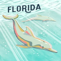 Флорида, графичен пастел, делфин за бутилка