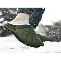 Kesitin Mens Indoor Slippers Oxford плат Зимна топла спалня Обувки с плъзгане размер 5.5- Зелен 11