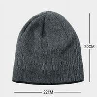 Зимна топла цветна съвпадаща вълнена шапка плюшена уплътнена плетена шапка на открито студено доказателство къса кожа шапка за мъже и жени