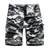 Cacommark Pi Men's Shorts Clearance Camouflage Zipper Button Множество джобове Изрязани товарни панталони Жълти 10