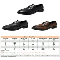 Sanviglor мъже рокли обувки Slip on Flats Business Leather Shoe Office Casual Comfort Loafers Неплъзгащи официални кафяви 9.5