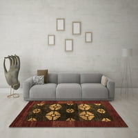 Ahgly Company Indoor Rectangle Abstract Brown Modern Area Rugs, 3 '5'
