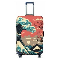 Капак за куфар за пътуване, изпъстрени с слънчеви вълни еластичен миещ се протектор за куфар, среден размер