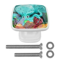 Ownta Octopus Square Glass чекмеджета дръжки Копчета дърпа с винтове за кухненски шкаф за баня в баня грим шкаф кабинет Cabinet 4pc