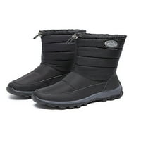 Difumos Womens Mid -Calf Boot Plush Plush Gined Winter Shoes Slip на снежни ботуши на открито водоустойчиво ежедневно черно US 7.5