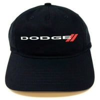 Dodge text лого солидна черна извита регулируема шапка на сметката