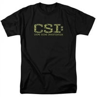 Trevco CSI & Collage Logo с къс ръкав за възрастни 18- тениска, черна- 6x