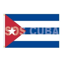 3*5ft SOS Cuba Flag Flag Soft Tread Garden Banner за декорация на двора на вътрешния двор