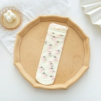 Женски памучни чорапи дишащи чорапи прозрачни щамповани чорапи за печат летни тънки дишащи чорапи розови розови