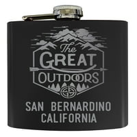 Сан Бернардино Калифорния лазерно гравирано разгледайте сувенира от неръждаема стомана на открито оз оз колба черно черно