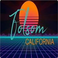 Folsom California Vinyl Decal Stiker Retro Neon Design