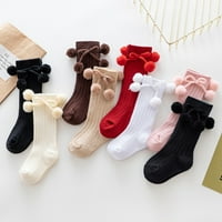 Yesbay чифт бебешки чорапи Две топки плетени есента зима еластично отваряне на средни тръби за малко дете чорапи за дома
