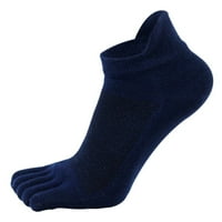 Двойки мъжки пет пръста пръст чорапи памук глезена ежедневни спортове с ниско рязане дишане синьо