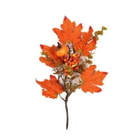 Герих изкуствен клен листа клон мини тиква декор фалшиви есенни листа стъбла растения на открито домашен декор