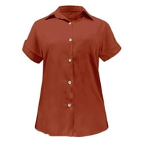 Jtckarpu жени ризи Женски блузи ризи ежедневни летни върхове с къси ръкави ризи за жени облечени ежедневни