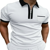 Justvh мъже ежедневни тренировки с цип тениски тънък прилякъл отпечатани голф риза с къс ръкав