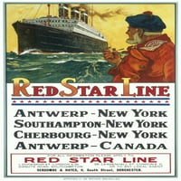Red Star Line Poster Poster Print от Mary Evans Picture Libraryonslow Auctions Limited