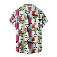 Дизайнер на продавача на FOPP Пролет през лятото Мъжки небрежен памучен плътно цвят с къси ръкави ризи с разхлабени ризи с джобове червено xxxl