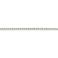 Sterling Silver Fancy Diamond Cut Open Link Cable Chain W пружинен пръстен - 24
