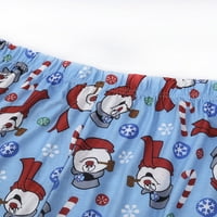 Izhansean Коледна пижама за семейство сладък снежен човек печат с дълъг ръкав pjs комплект